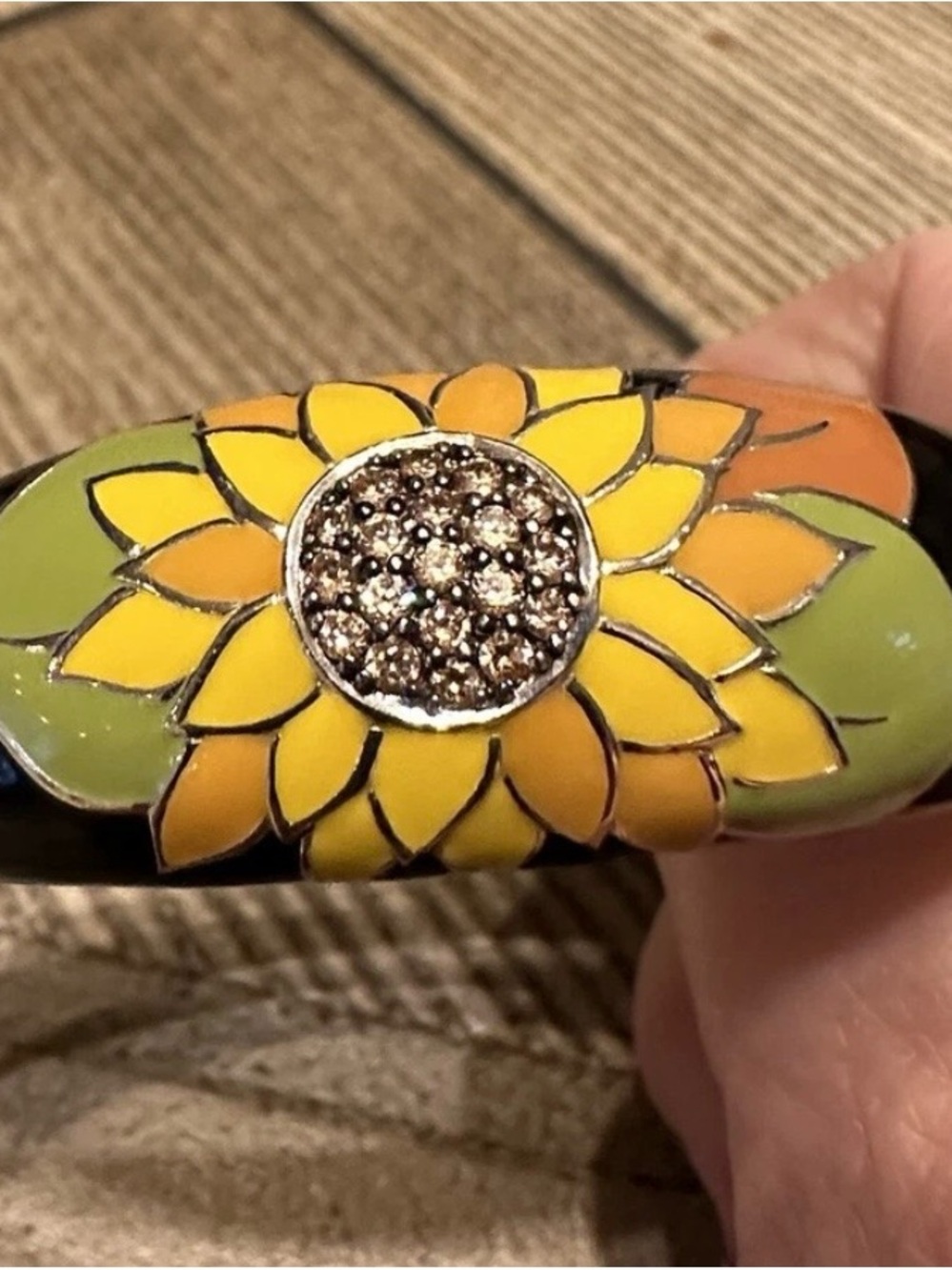 BELLE ETOILE Sunflower Bangle Classic Fine Solid Sterling Silver